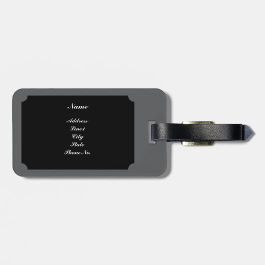 Grey Modern Luggage Tag Bagagelabel (Achterkant horizontaal)