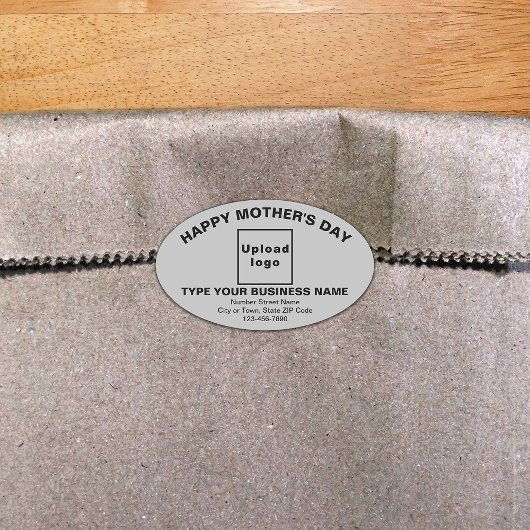 Grey Moederdag Business Oval Shape Sticker