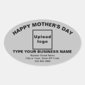Grey Moederdag Business Oval Shape Sticker (Voorkant)