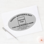 Grey Moederdag Business Oval Shape Sticker (Envelop)