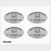 Grey Moederdag Business Oval Shape Sticker (Vel)