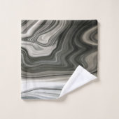 Grey Monotone Artistic Acrylic Pour Abstract Bad Handdoek (Wasdoekje)