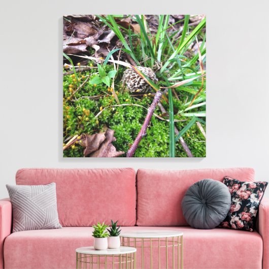 Grey Morel op canvas Afdruk (Insitu (Woonkamer))