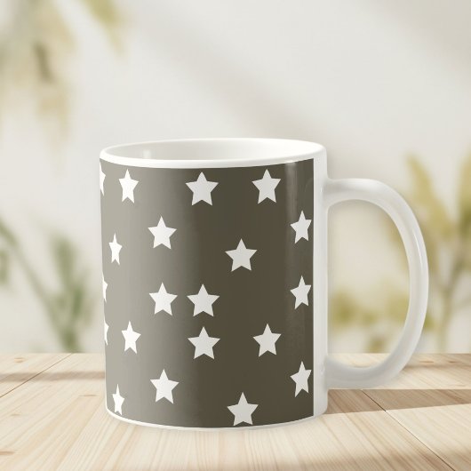 Grey Mug with White Stars Koffiemok