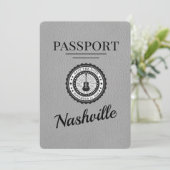 Grey Nashville Passport Bewaar de datum Save The Date (Staand voorkant)