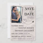 Grey Nashville Passport Bewaar de datum Save The Date (Achterkant)