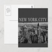 Grey New York City Panorama Briefkaarten (Voorkant / Achterkant)