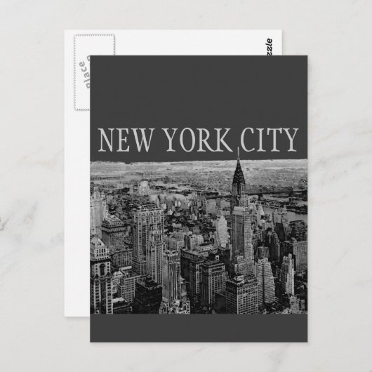 Grey New York City Panorama Briefkaarten (Voorkant / Achterkant)