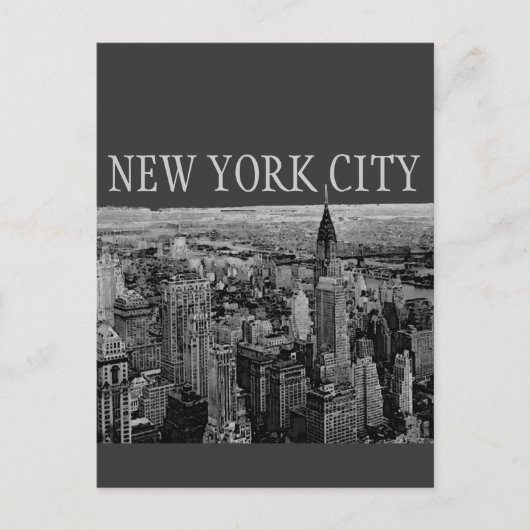 Grey New York City Panorama Briefkaarten (Voorkant)