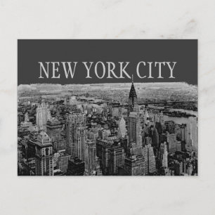 Grey New York City Panorama Briefkaarten