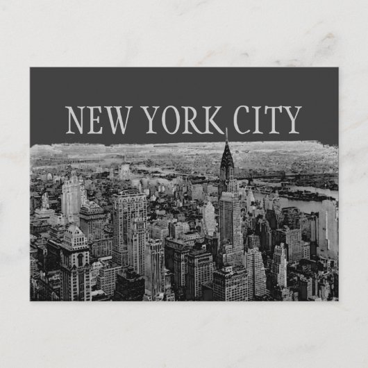 Grey New York City Panorama Briefkaarten (Voorkant)