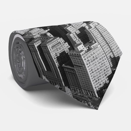 Grey New York City Stropdas (Opgerold)