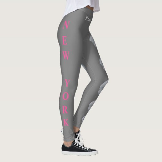Grey New York State Flower (het Roos) Leggings (Rechts)