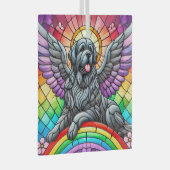 Grey Newfoundland Angel Suncatcher Glass Ornament (Voorkant Rechts)