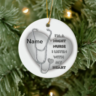 Grey Night Nurse Heart ornament