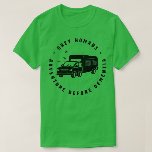 Grey Nomads Adventure voor dementie T-shirt (Design voorkant)