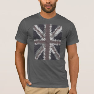 Grey Noodlijdende Union Jack vlag Brits T-shirt