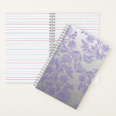Grey Notebook with Purple Floral Front and Back Notitieboek (Binnen)