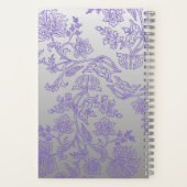 Grey Notebook with Purple Floral Front and Back Notitieboek (Achterkant)