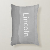 Grey Ombre met naam voor jongenskamer Accent Kussen (Voorkant(Verticaal))