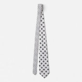 Grey on White Mini Polka Dots Necktie Stropdas (Achterkant)