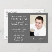 Grey Open huis briefkaart (Voorkant / Achterkant)