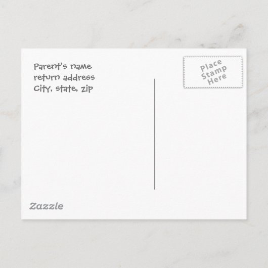 Grey Open huis briefkaart (Achterkant)