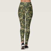 Grey Orange Olive Brown Cat Camouflage Pattern Leggings (Achterkant)