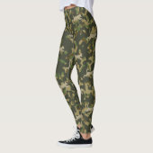 Grey Orange Olive Brown Cat Camouflage Pattern Leggings (Links)