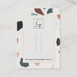 Grey Oranje Green Terrazzo Hair Clip Display Logo  Visitekaartje