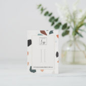 Grey Oranje Green Terrazzo Hair Clip Display Logo  Visitekaartje (Staand voorkant)