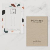 Grey Oranje Green Terrazzo Hair Clip Display Logo  Visitekaartje (Voorkant / Achterkant)