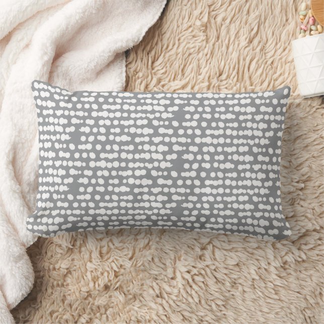 Grey Organic Stippen Markmaking Pattern Kussen (Deken)