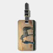 Grey Paard en bruidegom OTTB Bagagelabel (Voorkant verticaal)