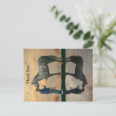 Grey Paard en bruidegom OTTB Briefkaart (Staand voorkant)