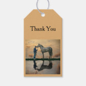 Grey Paard en bruidegom OTTB Gift Label Cadeaulabel (Voorkant)