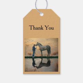 Grey Paard en bruidegom OTTB Gift Label Cadeaulabel