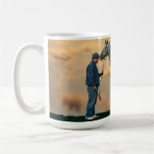 Grey Paard en bruidegom OTTB Koffie Mok (Links)