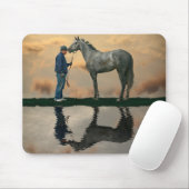 Grey Paard en bruidegom OTTB Muismat (Met muis)