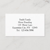 Grey Paard en bruidegom OTTB Visitekaartje (Achterkant)