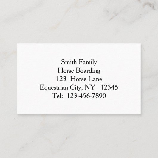 Grey Paard en bruidegom OTTB Visitekaartje (Achterkant)