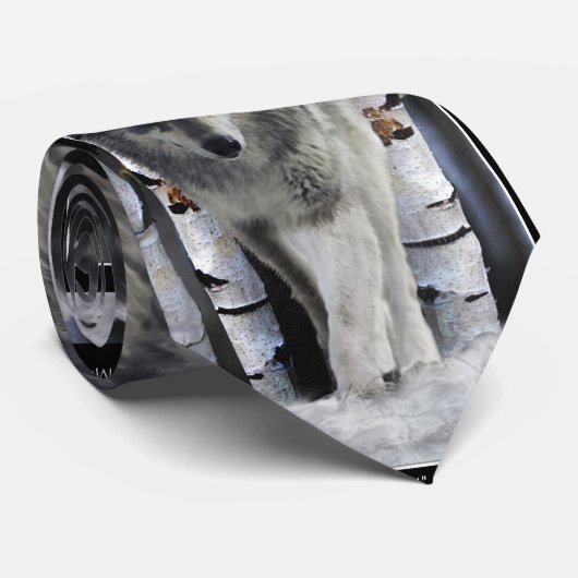 Grey Pack Wolf Wildlife Stropdas (Opgerold)