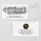 Grey Paint Splatter Painting Service Visitekaartje (Voorkant / Achterkant)