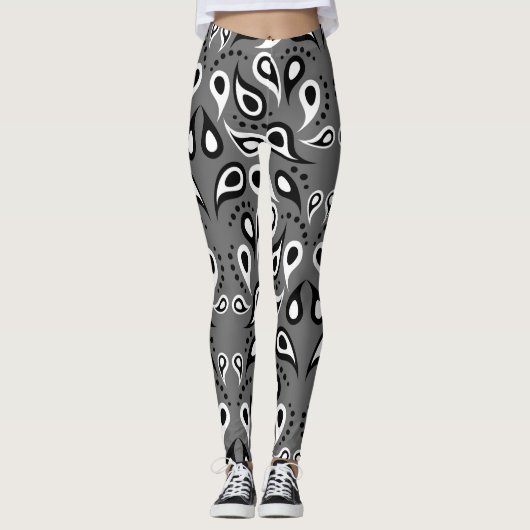 Grey Paisley-leggings Leggings (Voorkant)