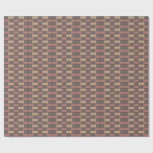 Grey Peach Pink Brick Wall Cadeaupapier (Vlak)