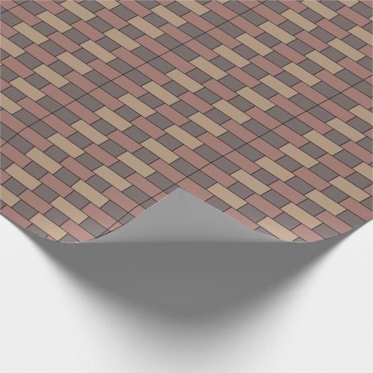 Grey Peach Pink Brick Wall Cadeaupapier (Hoek)