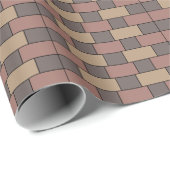 Grey Peach Pink Brick Wall Cadeaupapier (Rol Hoek)