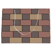 Grey Peach Pink Brick Wall Groot Cadeauzakje (Voorkant)