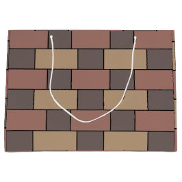 Grey Peach Pink Brick Wall Groot Cadeauzakje