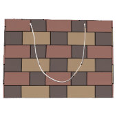 Grey Peach Pink Brick Wall Groot Cadeauzakje (Achterkant)